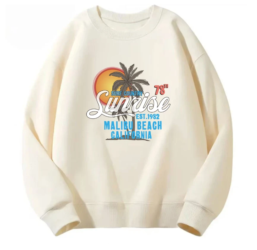 a2024秋季新款华棉复合卫衣时尚百搭情侣款----椰树