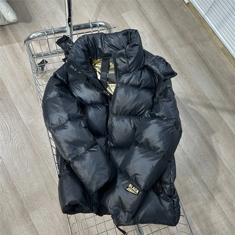 羽绒棉服黑金短款女2023年冬季新款加厚爆款面包
