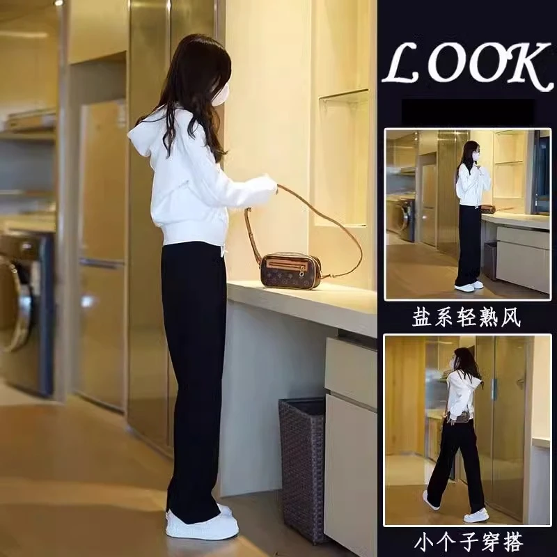 秋季2025新款御姐炸街时尚女装休闲连帽卫衣高级感显瘦遮肉两件套