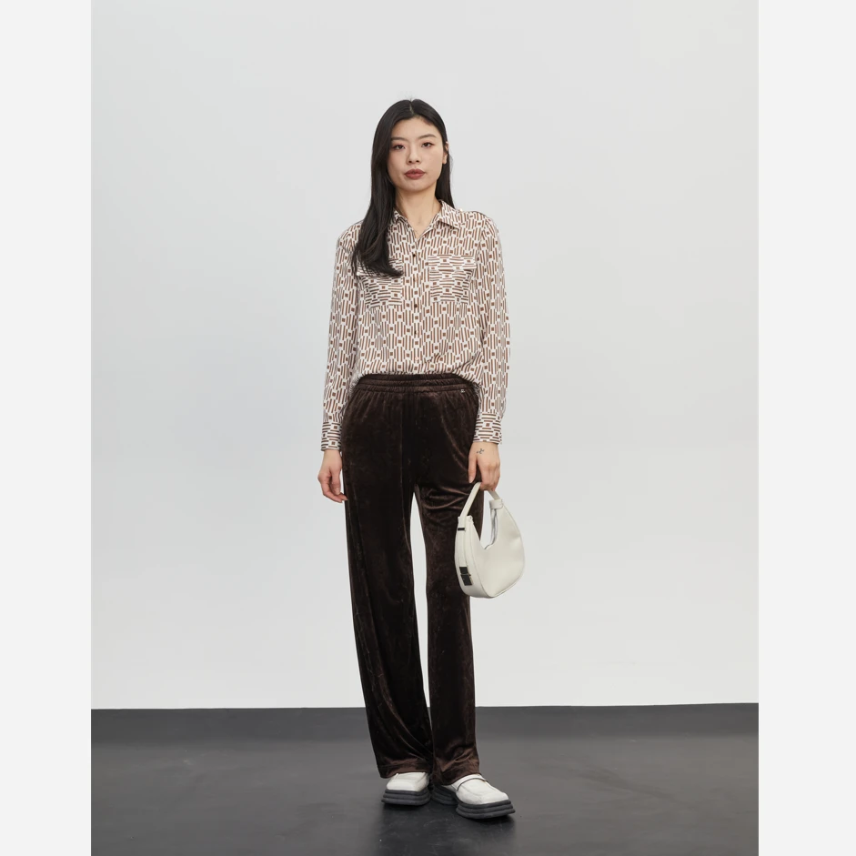 GEJIN/2024早秋新款轻奢印花衬衫9312423008