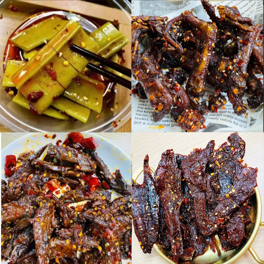 1刀豆+1梅子鸭爪+1肉片+1梅子鸡尖+1翅根1个装+1辣片