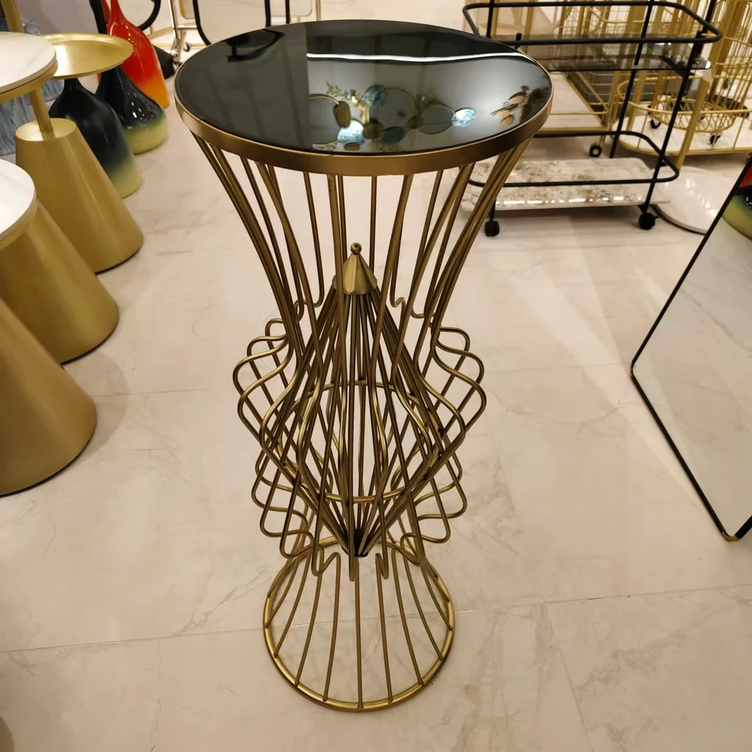 家用轻奢圆桌茶几现代简约沙发边几商用小圆桌