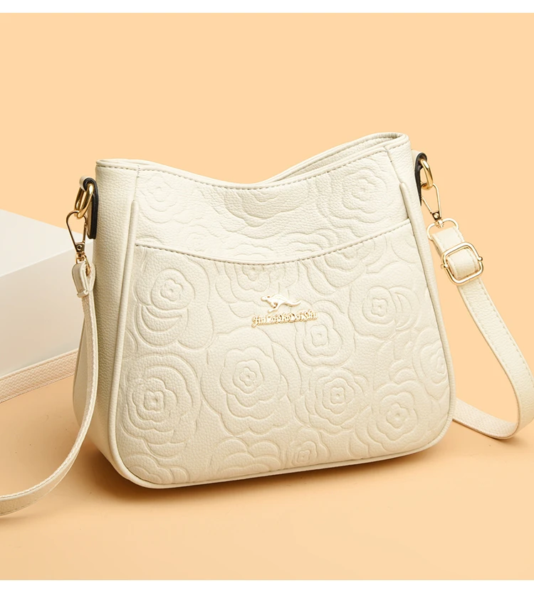 高级感秋冬新款2024时尚斜跨包休闲单肩包手提包8072米白