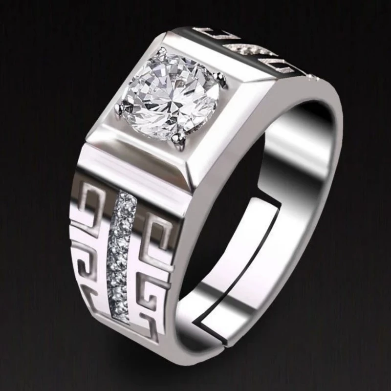 高级感戒指时尚戒指个性男款ins男士开口指环霸气大方情侣