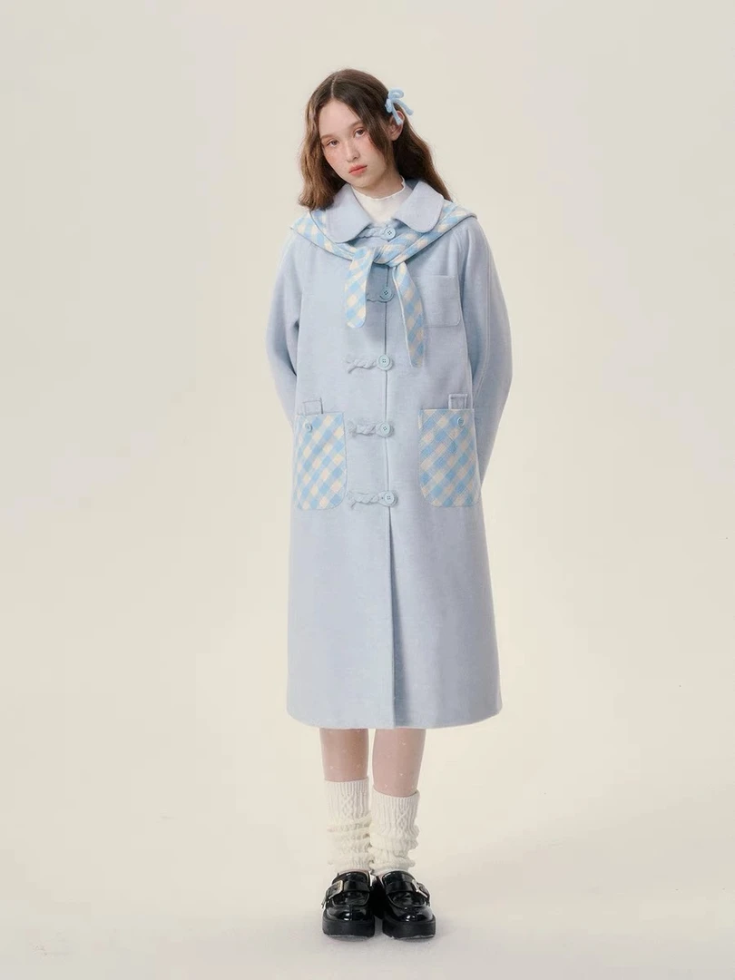 （5401号-5420号）冬季新款毛呢外套韩系宽松日系韩风秋冬中长款