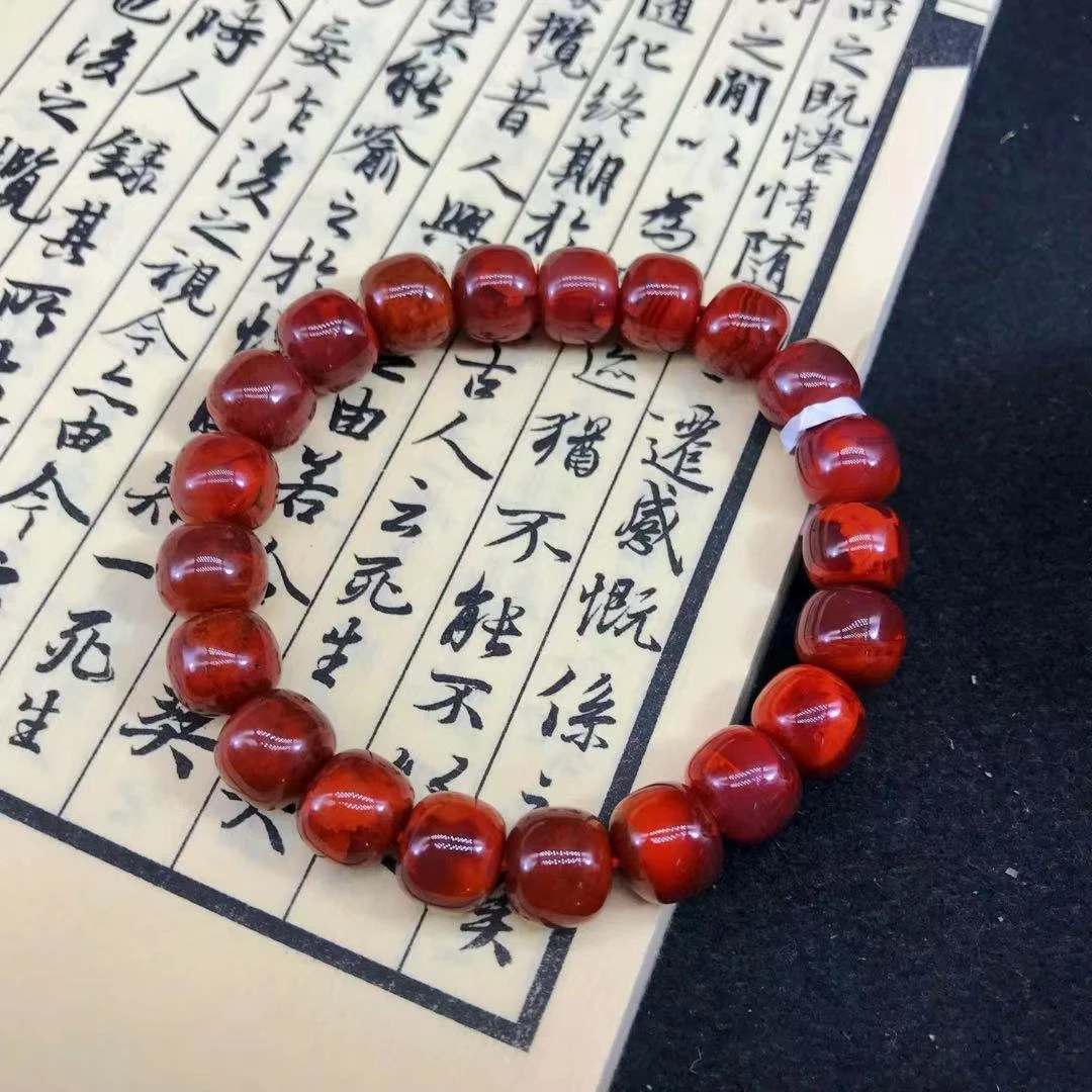 【小雪】南红瓦西牛血红收藏级老型单圈手串10mm