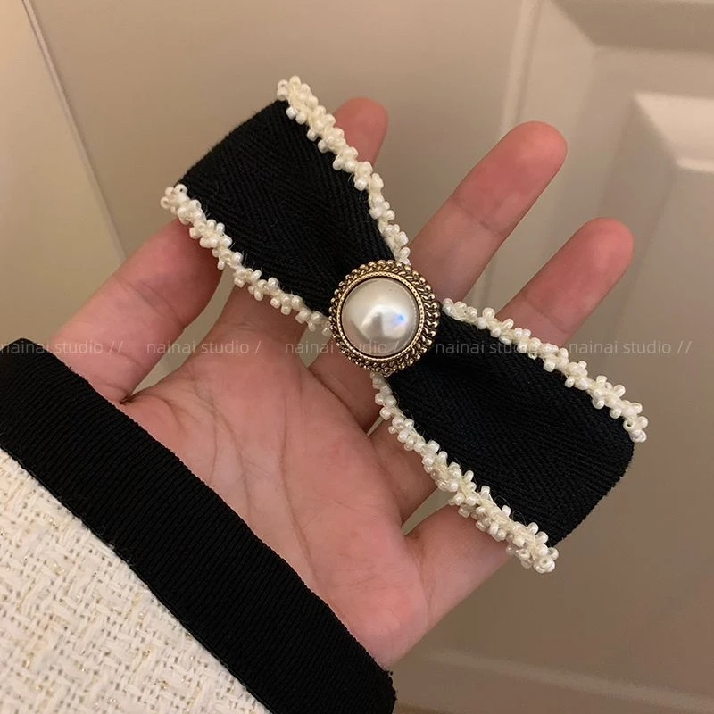 溯源好物小香风蝴蝶结发夹复古法式高级感顶夹丝绒发饰秋冬头饰女