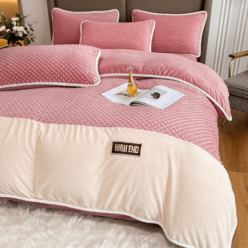 加厚豆豆牛奶绒四件套宝宝绒三件套法兰绒床单被套珊瑚绒床上用品