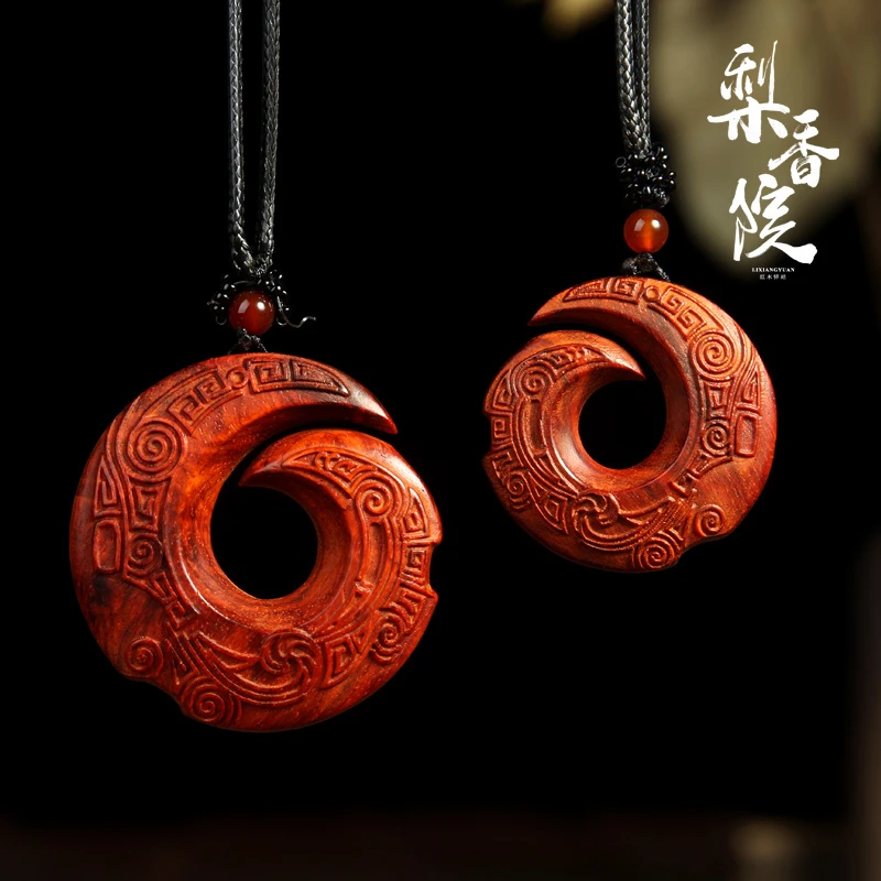 印度小叶紫檀时来运转吊坠文玩手把件中式复古创意挂件情侣项链