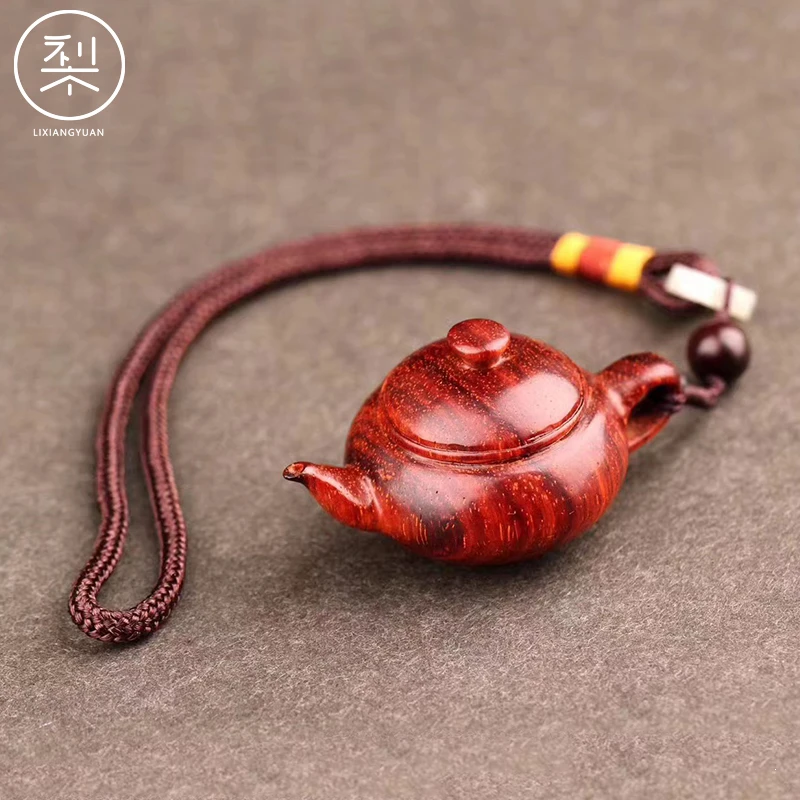 梨香院 把把壶手把件 印度小叶紫檀木男士随身手上盘玩茶壶把玩件