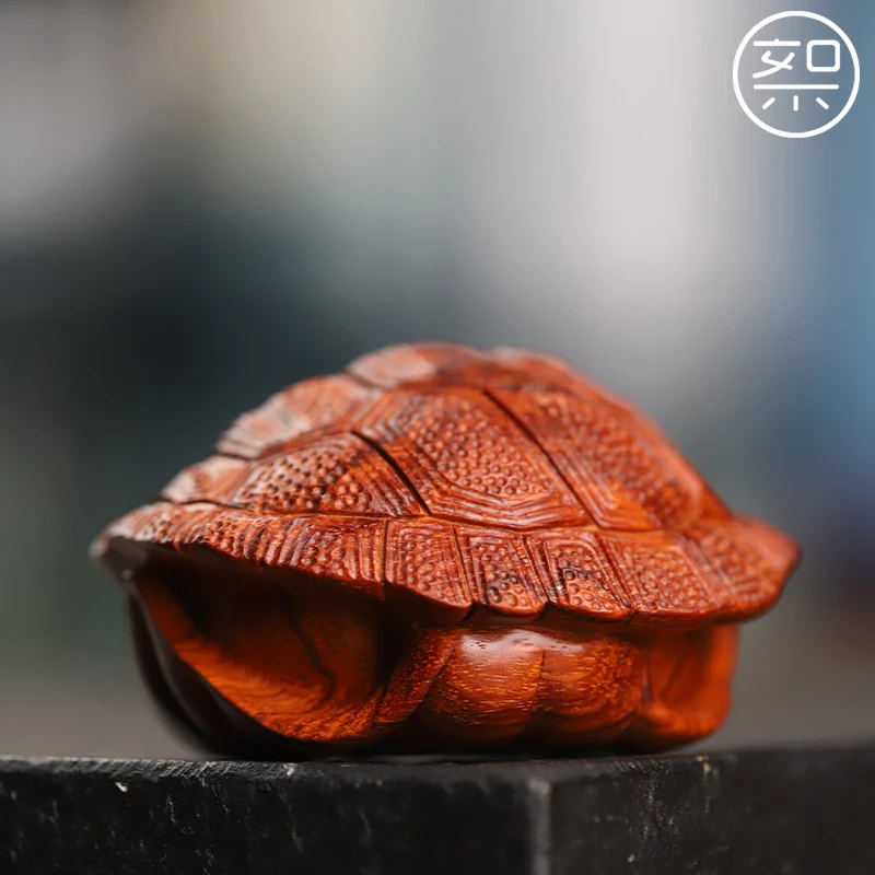 梨香院富甲天下龟壳印度小叶紫檀盘玩手把件红木檀香紫檀文玩送礼