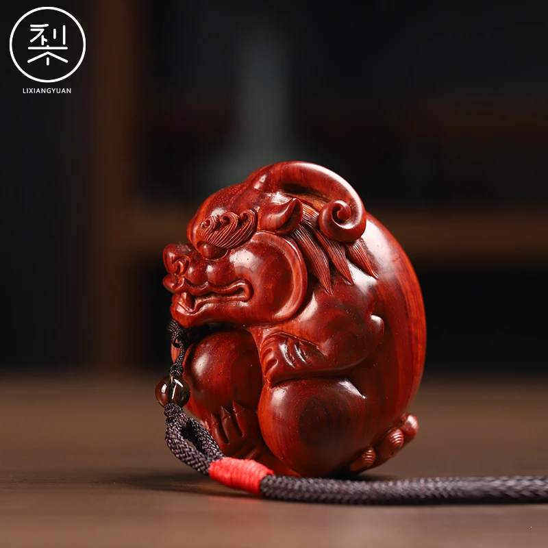 梨香院貔貅抱球把玩件印度小叶紫檀檀香紫檀手盘玩把玩红木招财兽