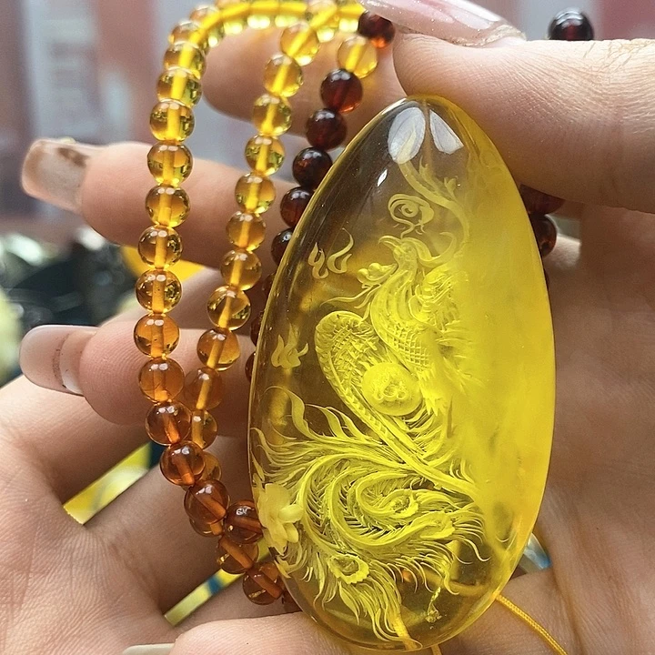 琥珀颈饰未镶嵌吊坠