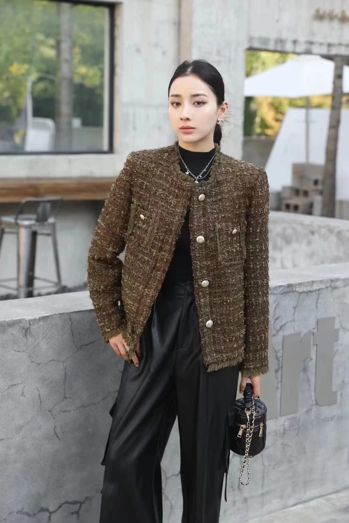 亮片小香风气质加厚短外套