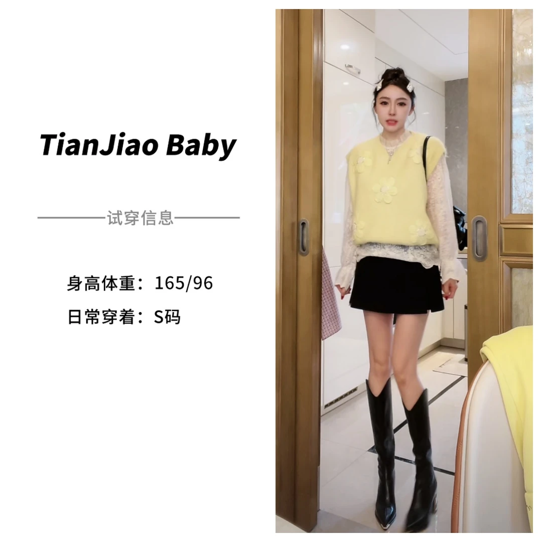 田娇baby  冬季新款  极简风羊毛短裙裤  双色极简风羊毛短裙裤