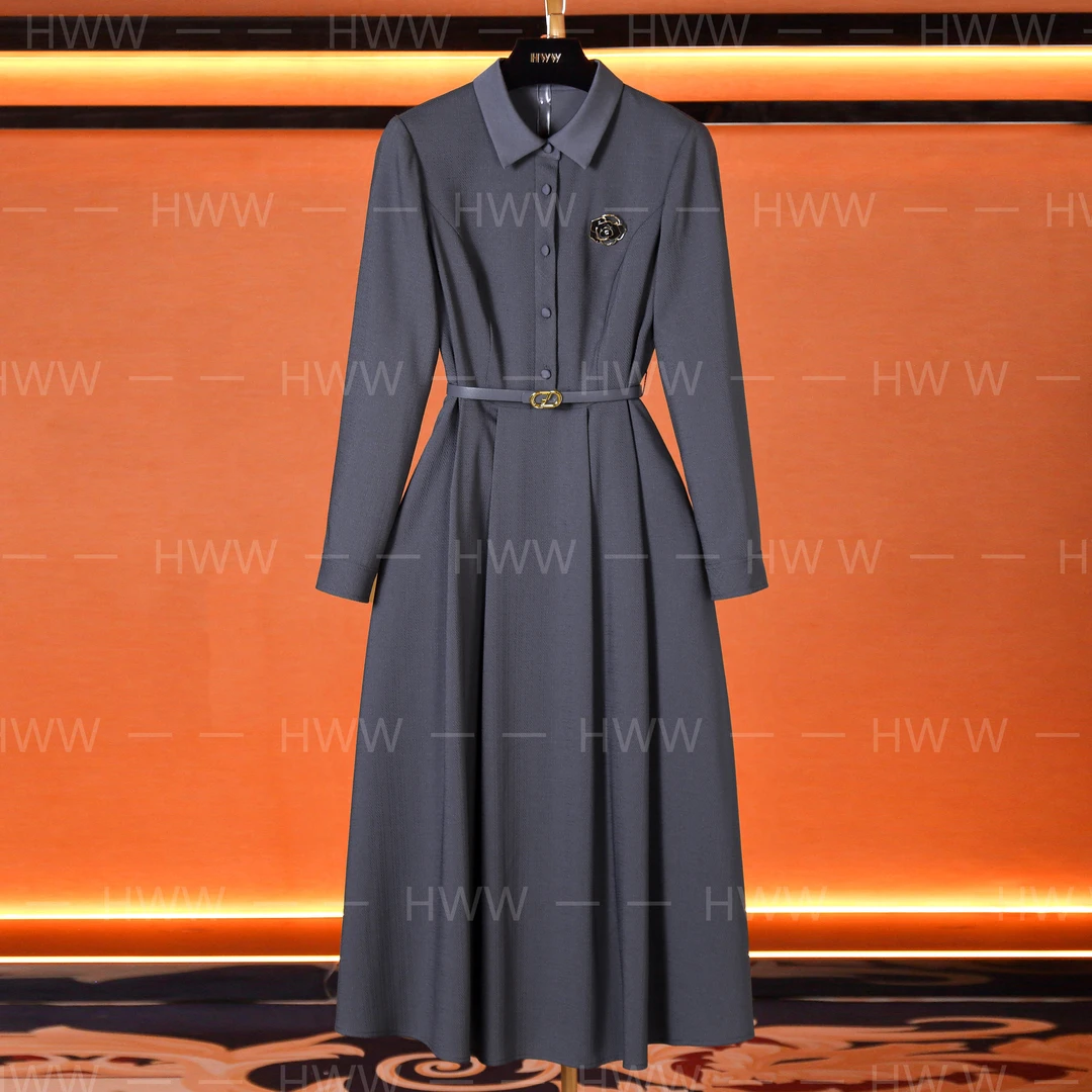 HWW轻奢设计师女装连衣裙优雅气质修身时尚收腰连衣DHZRR403375