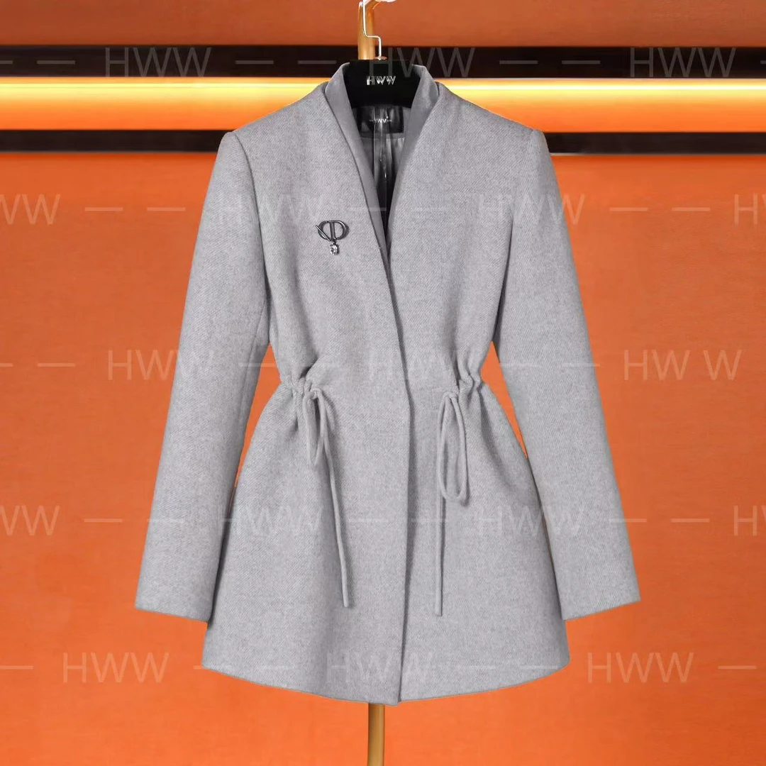 LL/含羊毛轻奢设计师女士气质修身时尚大气收腰大衣DHZXF405299