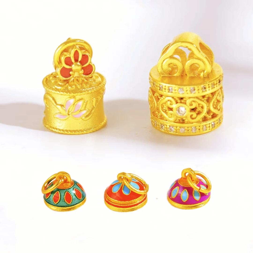 铜合金烧蓝 福字瑞字印章發字印章提溜diy手链项链编绳配件