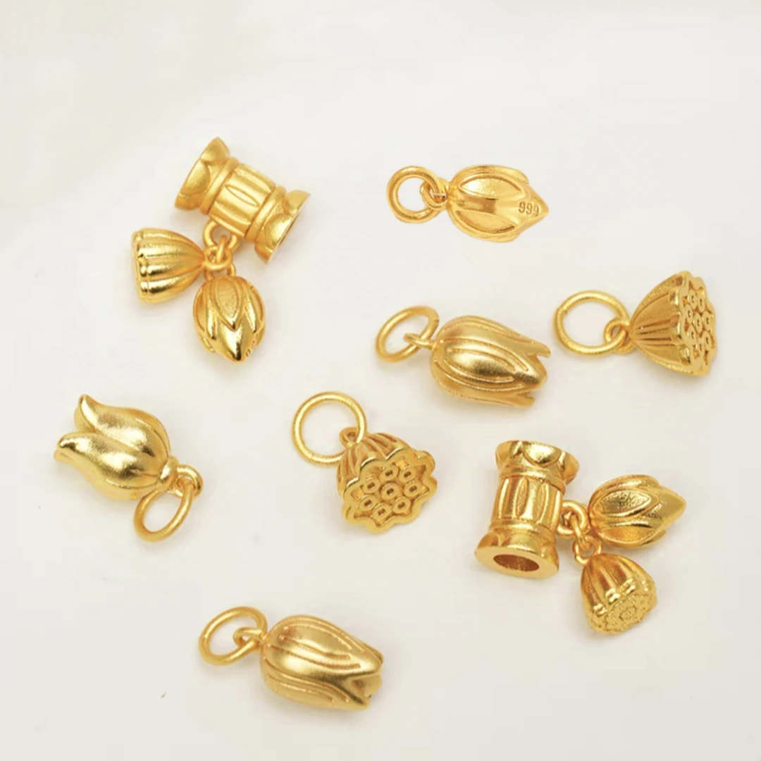 精致铜合金两世欢提溜通孔莲蓬花苞diy手工串珠编绳配件