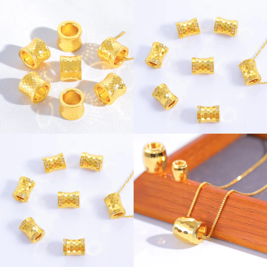 铜合金款高端cnc镜面光面蜂巢龙鳞鱼鳞腰鼓小蛮腰桶珠diy爆闪配件