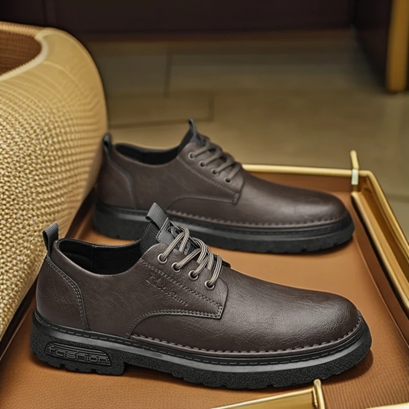 西部公羊软底皮鞋男德比鞋爆款牛皮真皮英伦风男男款鞋子男生男士