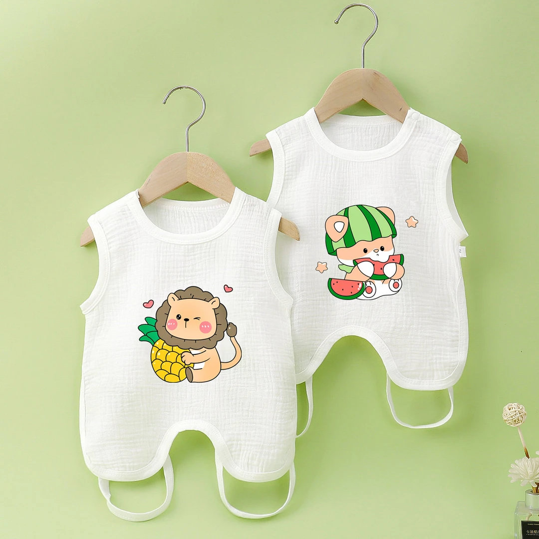 婴儿护肚半背衣夏天男女宝宝夏季薄款连腿肚兜肩开防着凉护肚