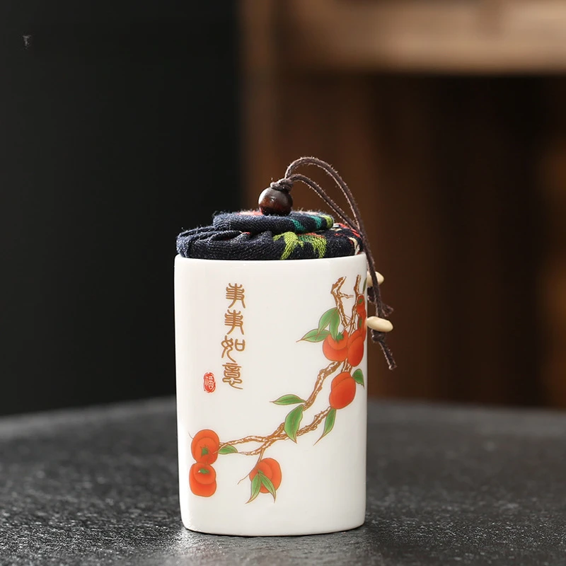 便捷陶瓷茶叶罐茶叶缸普洱红茶茶罐茶道零配茶具家用密封罐茶盒