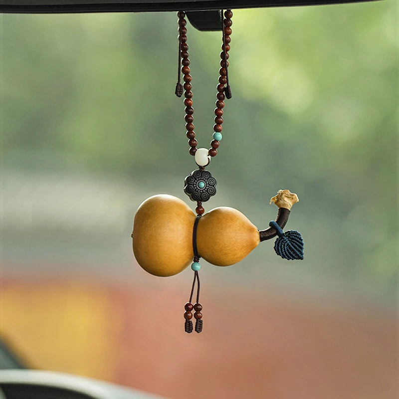 天然葫芦平安挂件车内后视镜高档吊坠手工精编葫芦挂饰送男友车挂