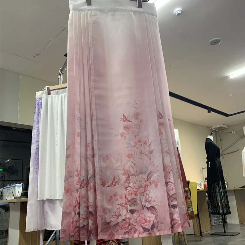 【蝶恋花】汉韵卿原创春夏薄款纱料新中式日常新款马面裙渐变色