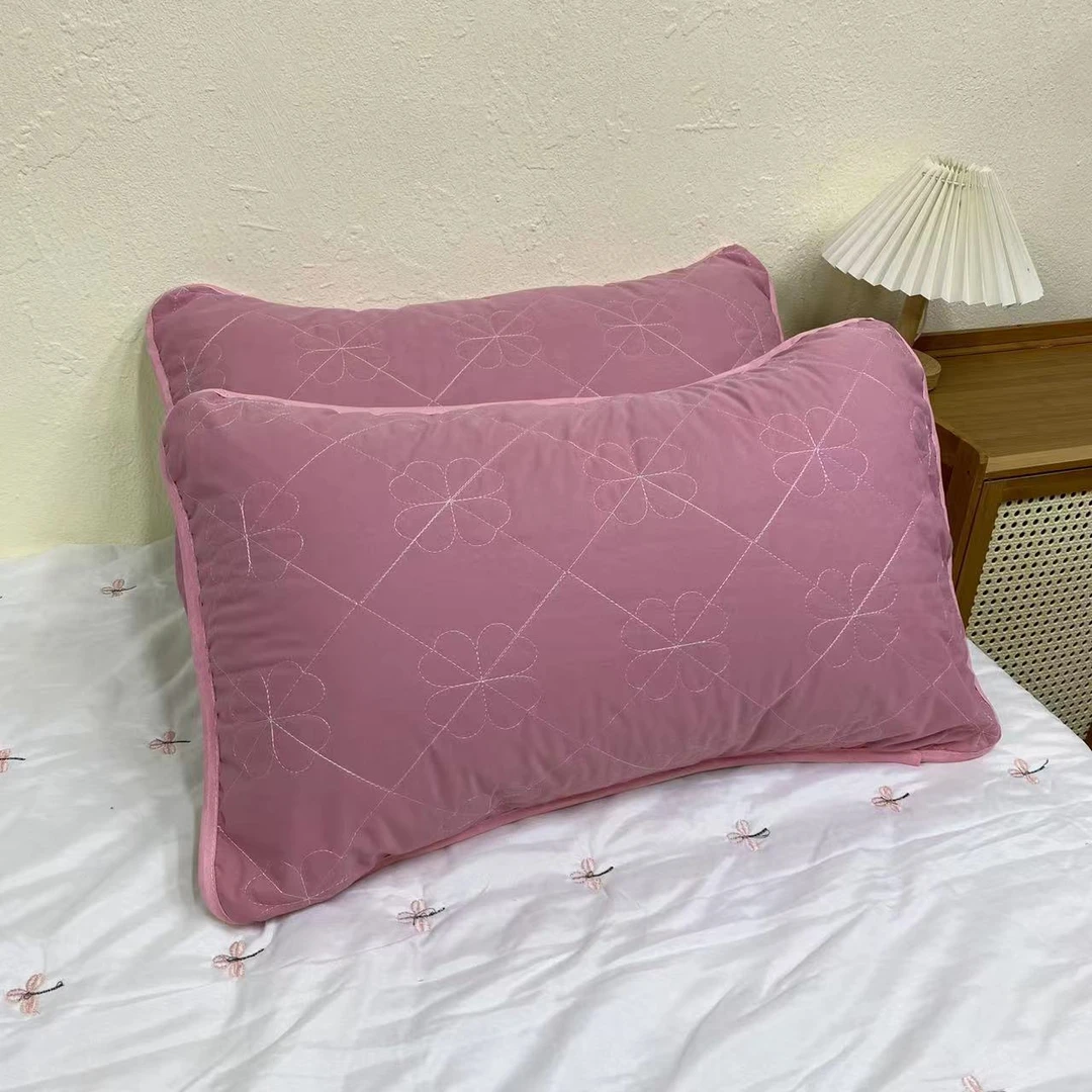 48*74信封式绗缝加厚加大枕套粉色枕头套大号枕头套枕皮枕头皮