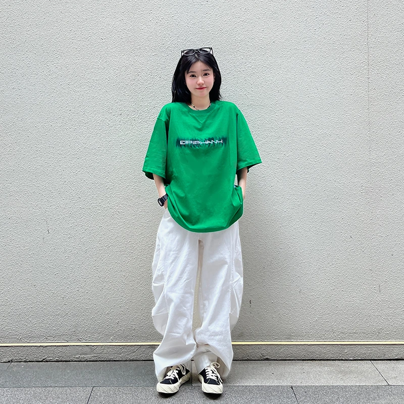 TTWIS简约纯棉宽松圆领T恤男潮牌美式情侣款T恤夏季印花休闲短袖