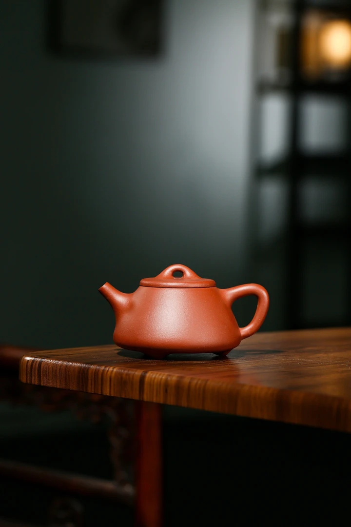 【国工蒋志敏紫砂】平盖石瓢·黄龙山原矿底槽清·140ml