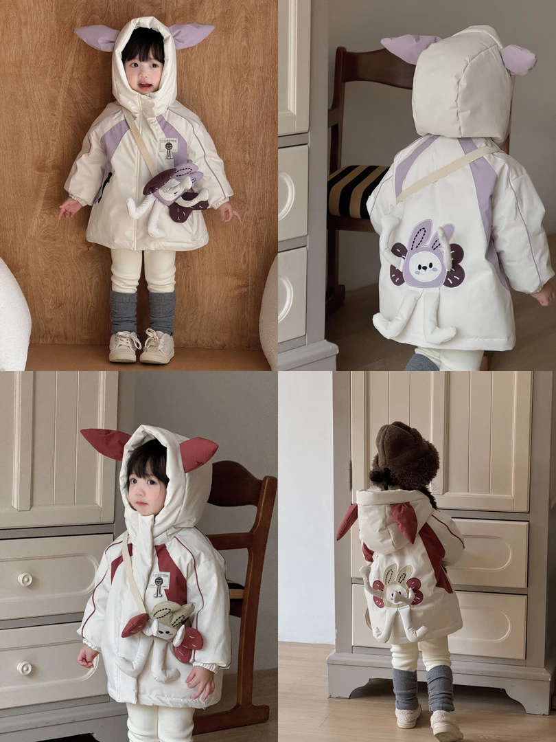 2024新款冬季婴幼童卡通立体款儿童90%白鸭绒加厚羽绒服B26-989