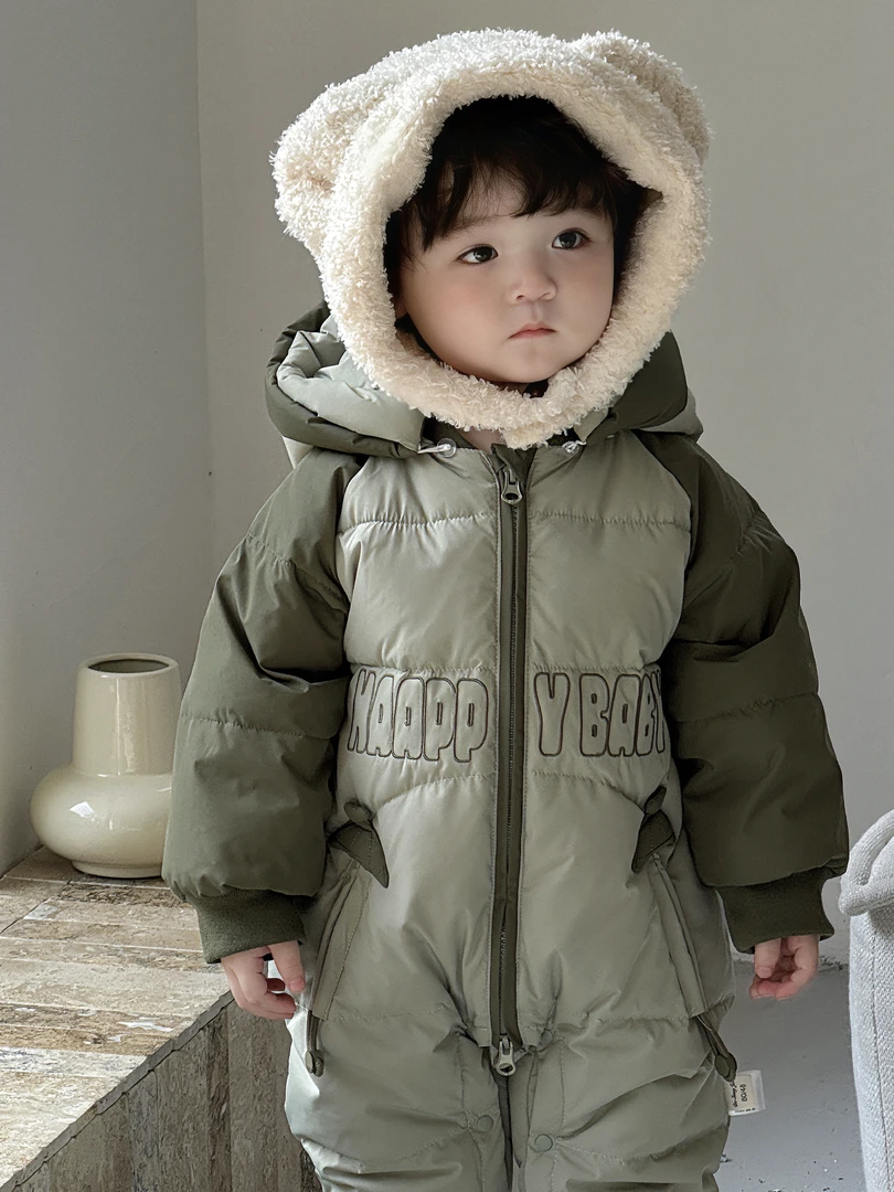 2024新款婴幼儿冬季羽绒连体衣男女宝T26-540婴童立体加厚羽绒服