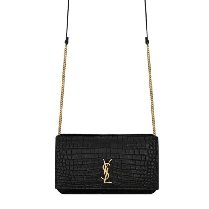 全新未使用 YSL/圣罗兰 【桔夕白菜】手机包鳄鱼纹亮面/BG22017060