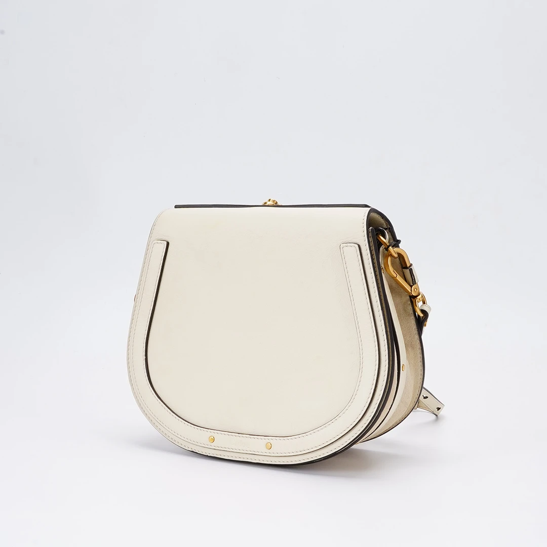 95新 Chloe/蔻依 【桔夕白菜】Chloe 圆环马鞍包中号/BG23004527