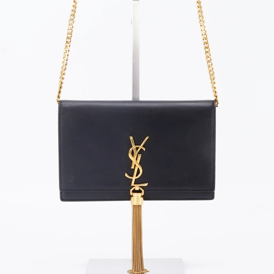 99新  YSL/流苏包小号光面黑金/98新/BG22007537