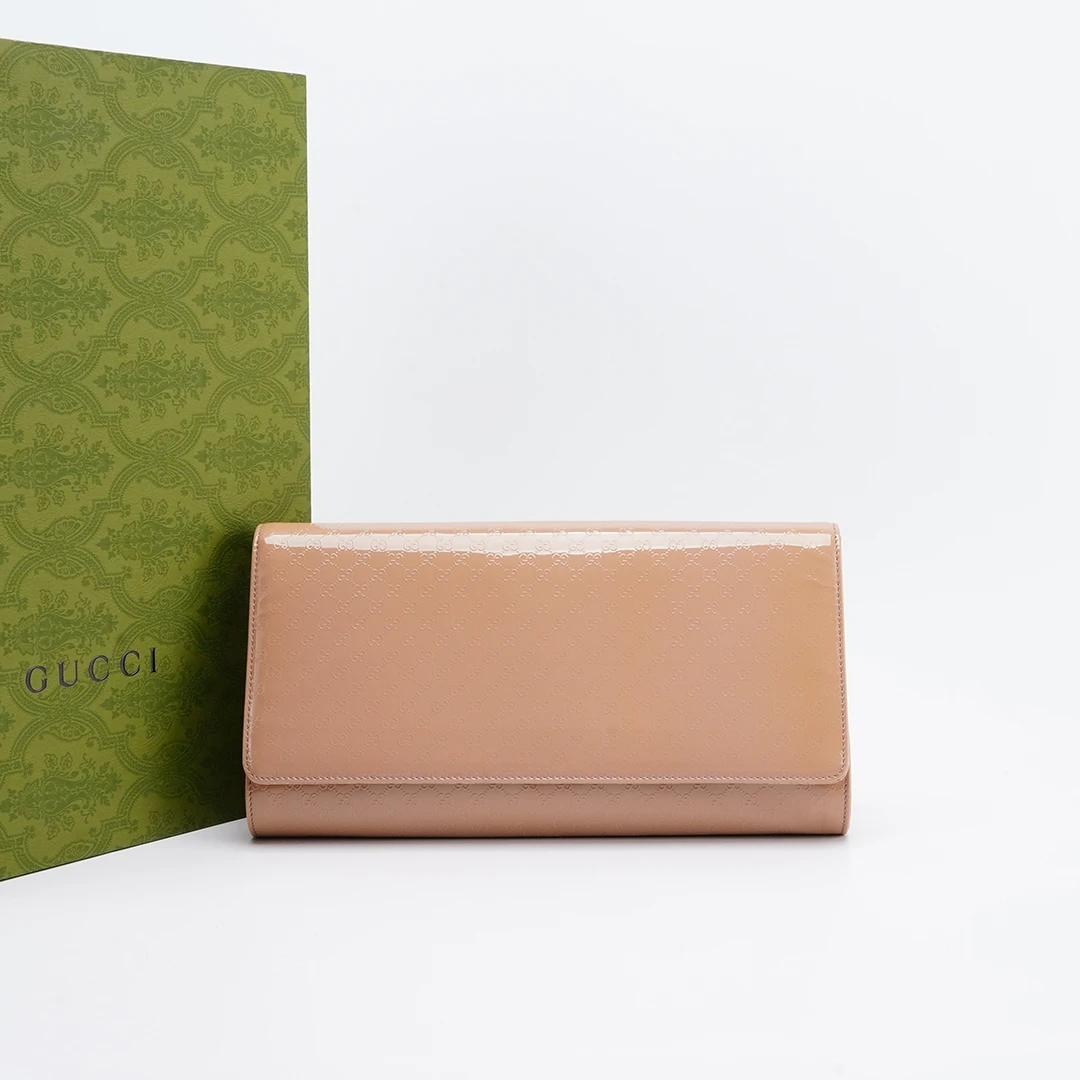 95新 GUCCI/古驰 【桔夕李漂亮】大号手拿包压纹款/BGH003790001