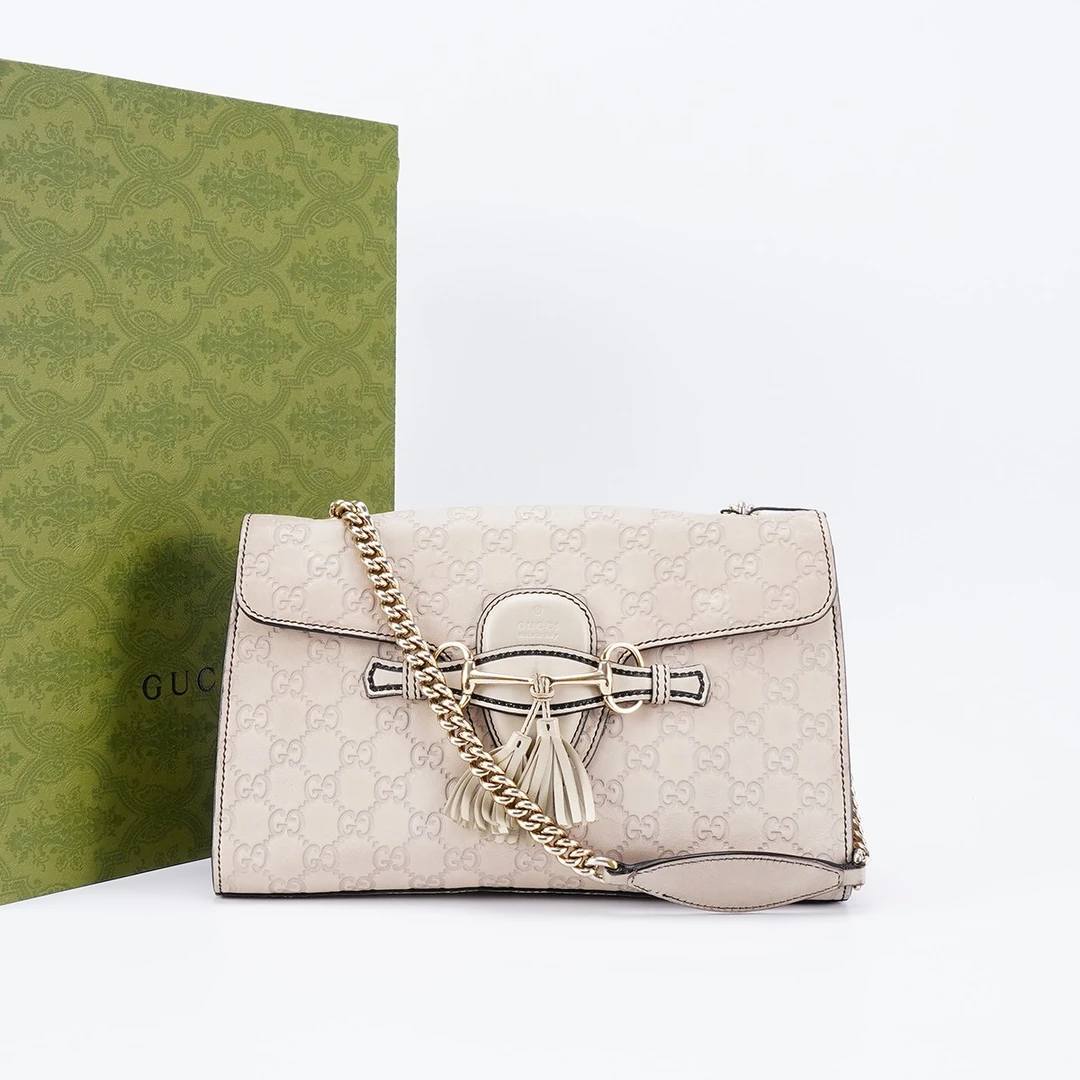 95新 GUCCI/古驰 【桔夕牛姐】emily中号压纹款包/BG23003692