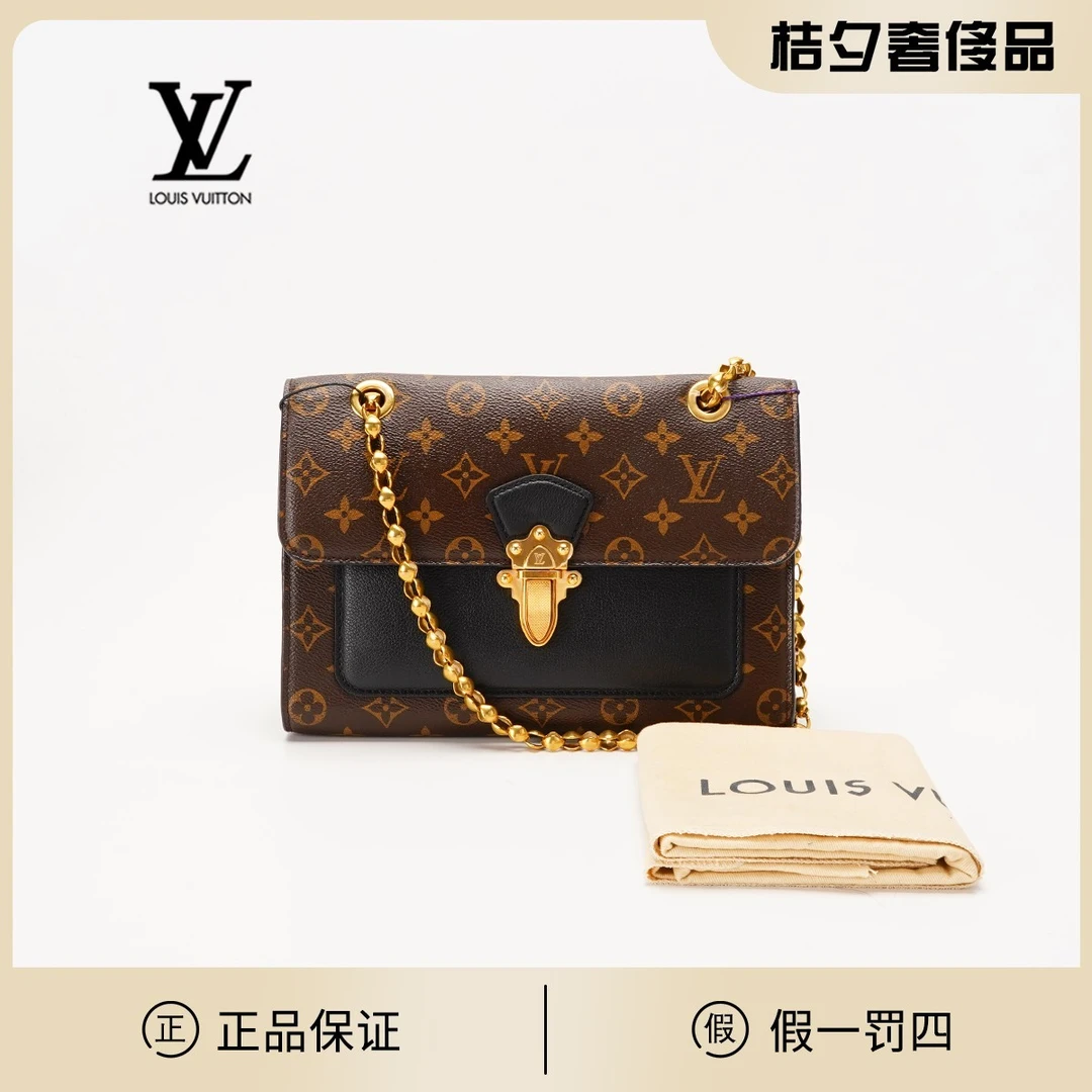 95新 LouisVuitton/路易威登 维多利亚黑色老花包/BG22003828