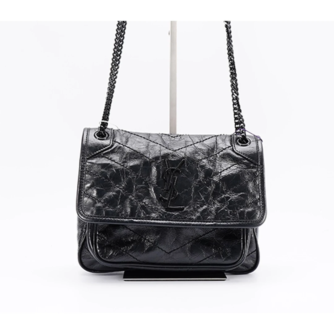 全新未使用 YSL/圣罗兰 niki小号D扣油蜡皮 /BG22015496