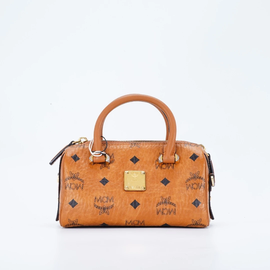 99新 MCM MCM 波士顿mini包 干邑色/BG22000849
