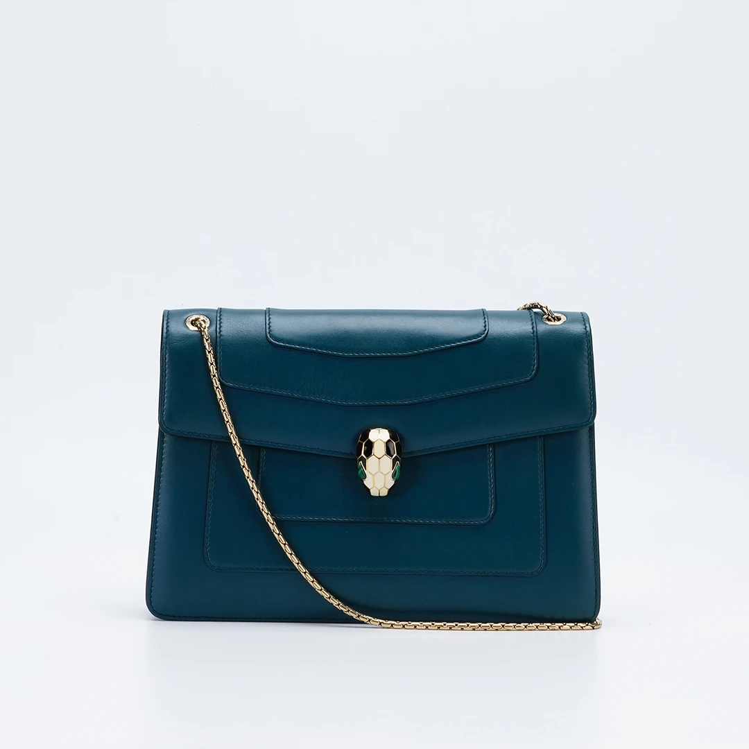 95新 BVLGARI/宝格丽 【一口价】蛇头链条包中号横版/BG23001001