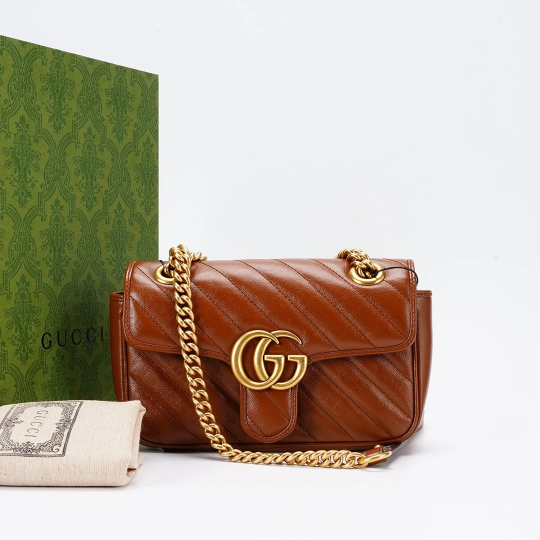 99新 GUCCI/古驰 古驰 马蒙22包焦糖色/BG22004853/98新