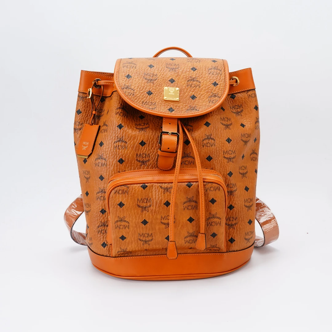 95新 MCM 【桔夕静文】抽绳双肩包中号/BG23002328