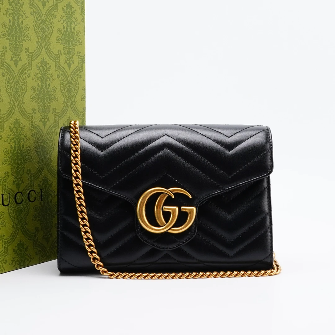 95新 GUCCI/古驰 【桔夕李漂亮】/马蒙woc包v纹单层款/BG23007243