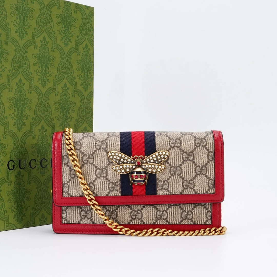 95新 GUCCI/古驰 玛格丽特蜜蜂woc包/BG22001969/桔夕奢侈品
