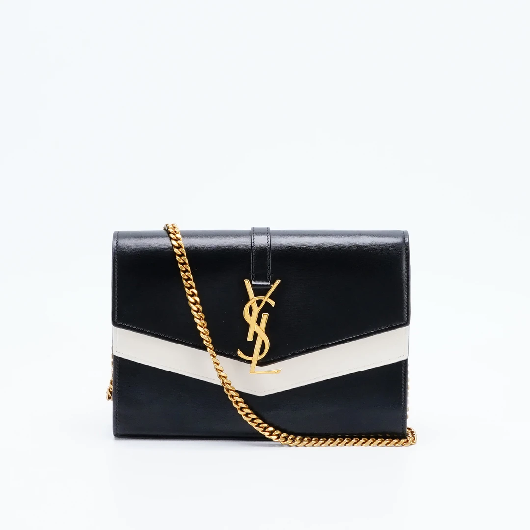 95新 YSL/圣罗兰 【桔夕白菜】sulpice双层信封包小号/BG22016554