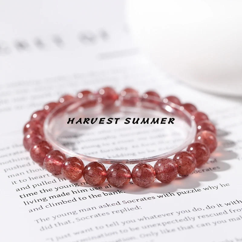 硕夏【徐艺洋同款】硕夏天然草莓晶手串多样性发其一SX21