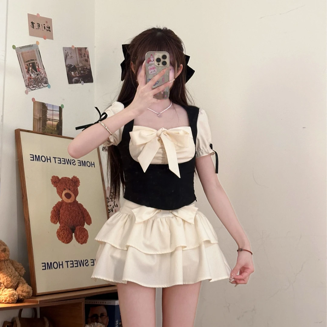 暗影甜心 织物猪原创 拼接假两件气质学院风收腰显瘦JK制服 cos